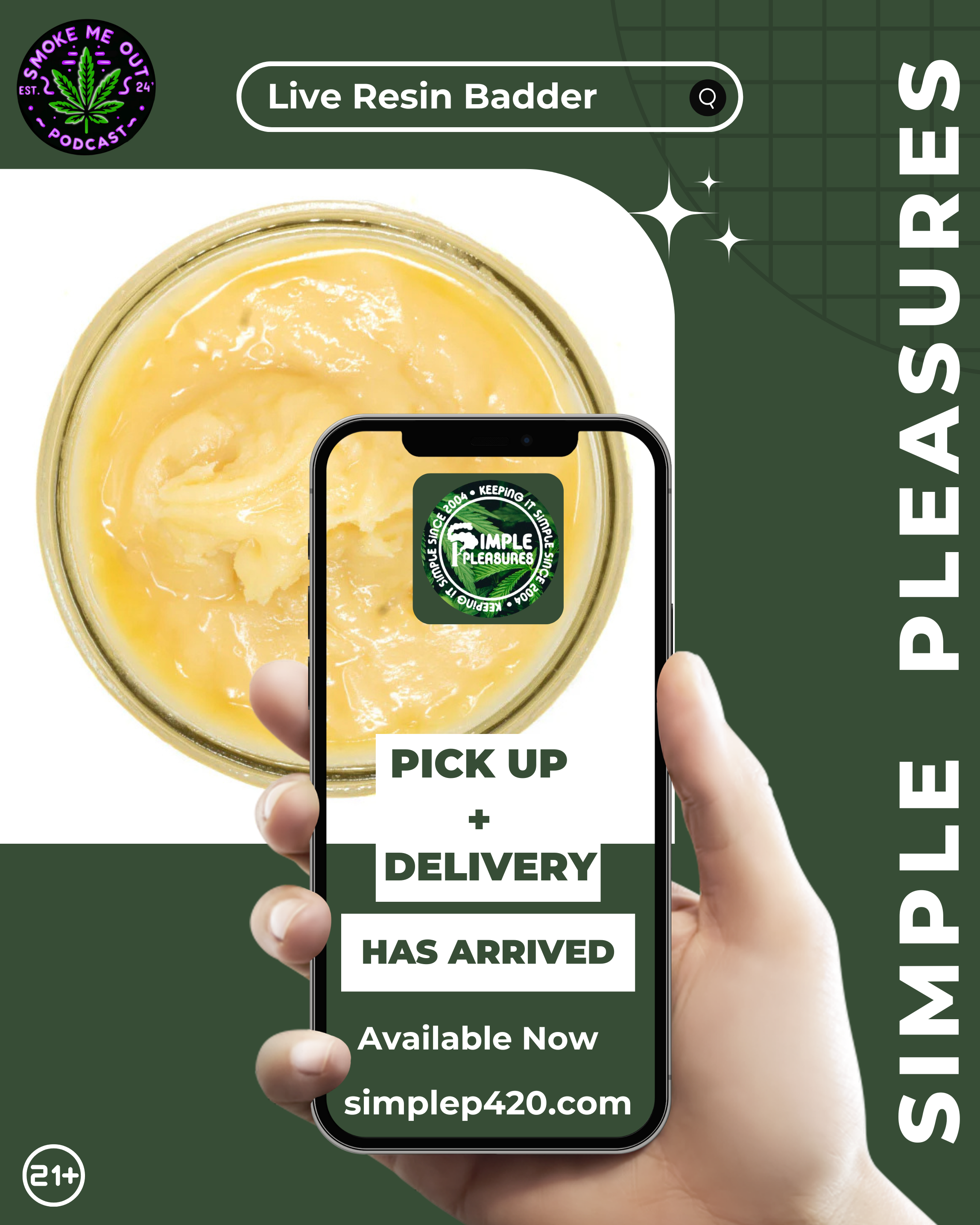 Now Offering Pickup & Local Delivery from Simple Pleasures!